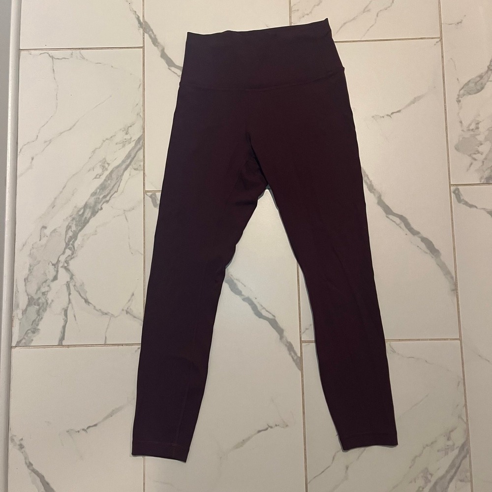 Lululemon wunder under high rise 25' legging burgundy color sz 6